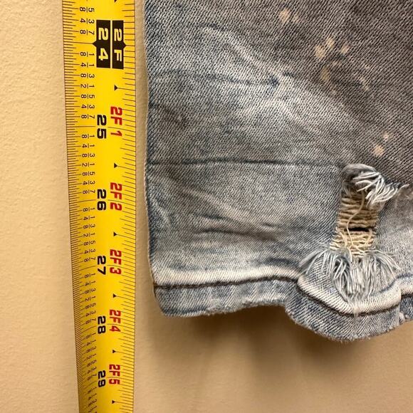 THRT Size 44 Men's Blue Light Wash Denim Jeans Distressed Splatter Streetwear - Picture 9 of 13